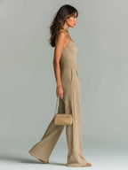 Brielle | Women’s Wide Leg Jumpsuit | Spaghetti Strap Pocket Holiday Wear-Women Jumpsuit-Eltrendio