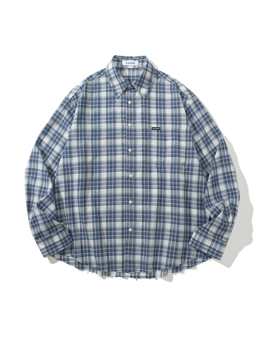 Callum | Unisex Oversized Shirt | Plaid Raw Hem Y2K Style-Eltrendio