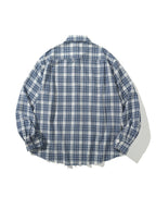 Callum | Unisex Oversized Shirt | Plaid Raw Hem Y2K Style-Eltrendio