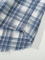 Callum | Unisex Oversized Shirt | Plaid Raw Hem Y2K Style-Eltrendio