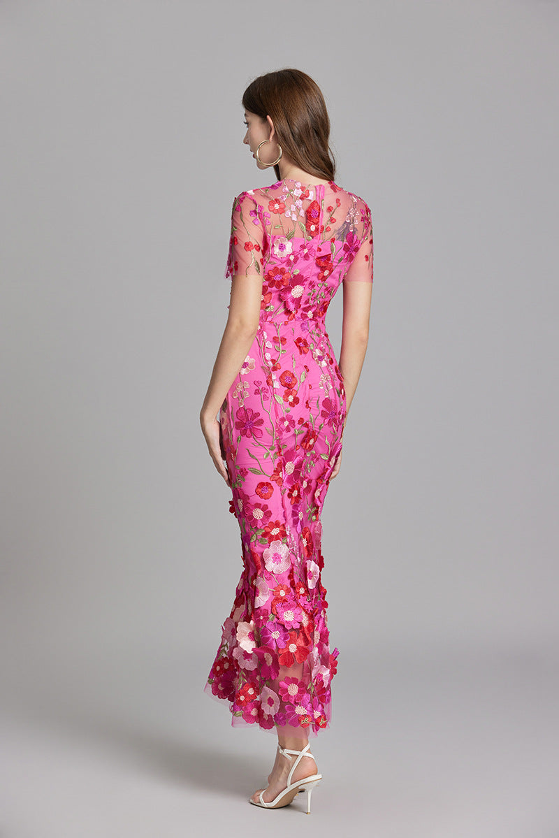Celeste | Women’s Maxi Dress | Floral Appliqué Wedding Guest-Women Dress-Eltrendio