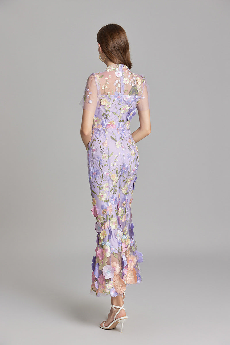 Celeste | Women’s Maxi Dress | Floral Appliqué Wedding Guest-Women Dress-Eltrendio