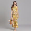 Celeste | Women’s Maxi Dress | Floral Appliqué Wedding Guest-Women Dress-Eltrendio