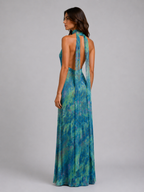 Celeste | Women’s Maxi Dress | Halter Neck Floral Wedding Guest-Women Dress-Eltrendio