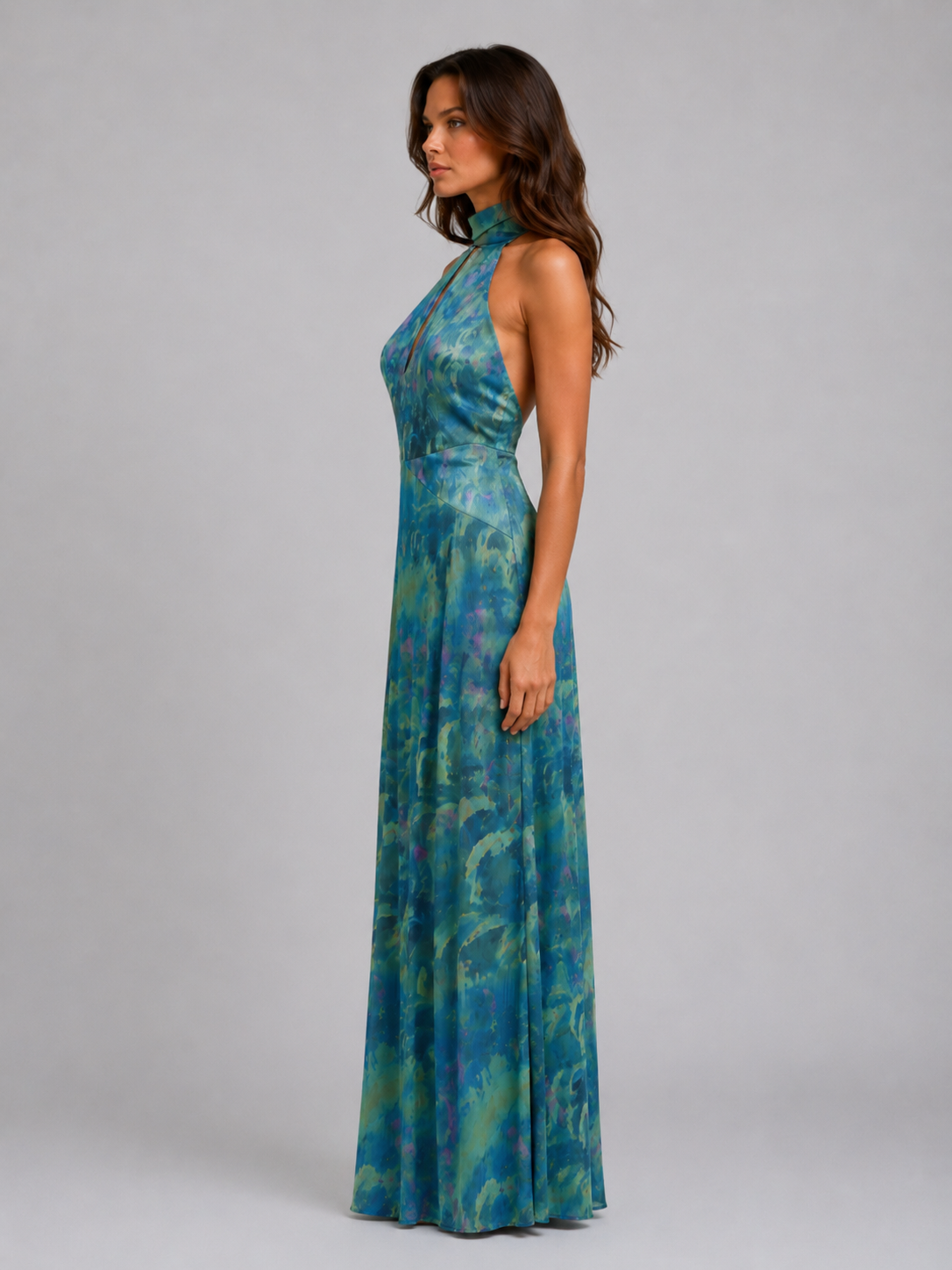 Celeste | Women’s Maxi Dress | Halter Neck Floral Wedding Guest-Women Dress-Eltrendio