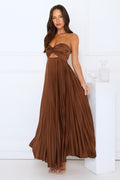 Celeste | Women’s Strapless Maxi Dress | Pleated Skirt Wedding Guest-Women Dress-Eltrendio