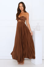 Celeste | Women’s Strapless Maxi Dress | Pleated Skirt Wedding Guest-Women Dress-Eltrendio
