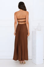 Celeste | Women’s Strapless Maxi Dress | Pleated Skirt Wedding Guest-Women Dress-Eltrendio