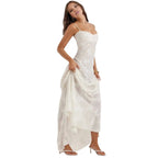 Charlotte | Women’s Floral Maxi Dress | Spaghetti Straps Panel Detail Wedding Guest Dress-Women Dress-Eltrendio