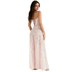 Charlotte | Women’s Floral Maxi Dress | Spaghetti Straps Panel Detail Wedding Guest Dress-Women Dress-Eltrendio