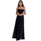 Charlotte | Women’s Floral Maxi Dress | Spaghetti Straps Panel Detail Wedding Guest Dress-Women Dress-Eltrendio