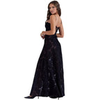 Charlotte | Women’s Floral Maxi Dress | Spaghetti Straps Panel Detail Wedding Guest Dress-Women Dress-Eltrendio