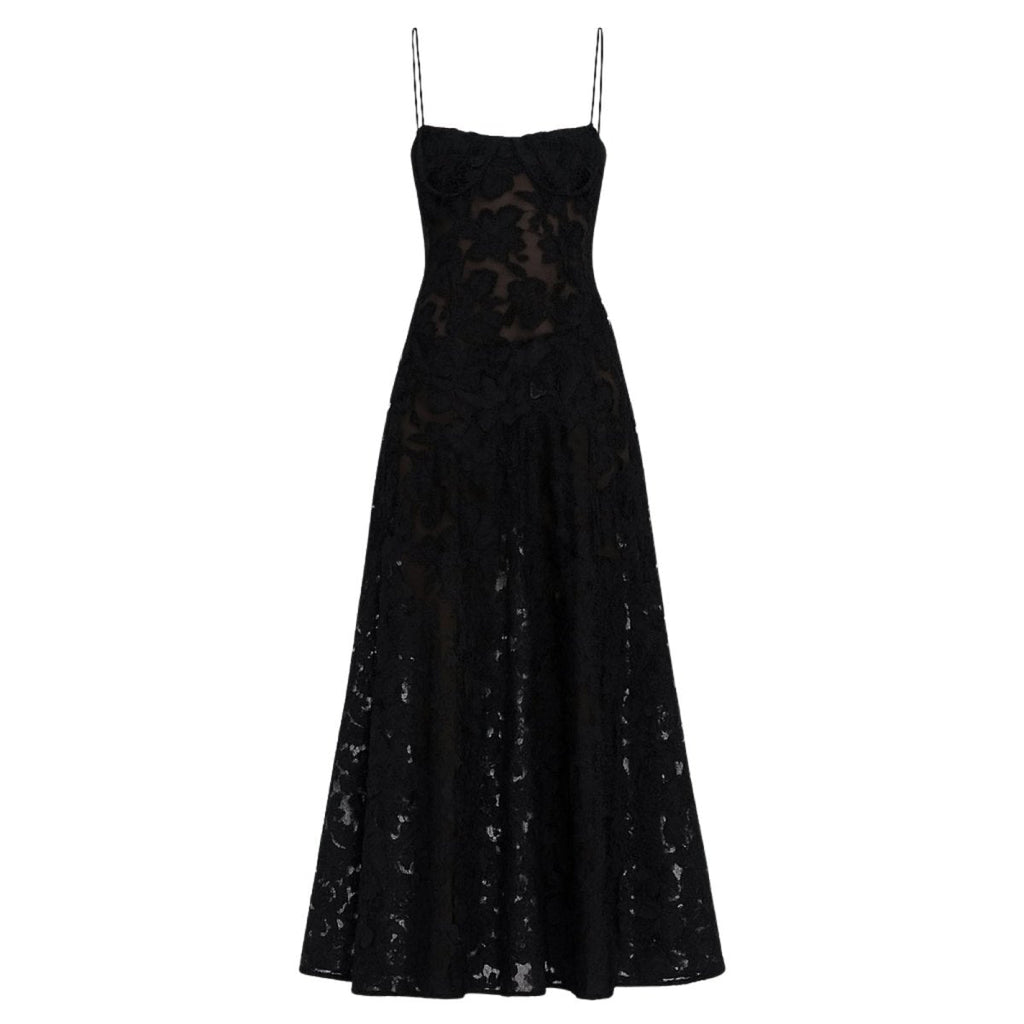 Charlotte | Women’s Floral Maxi Dress | Spaghetti Straps Panel Detail Wedding Guest Dress-Women Dress-Eltrendio