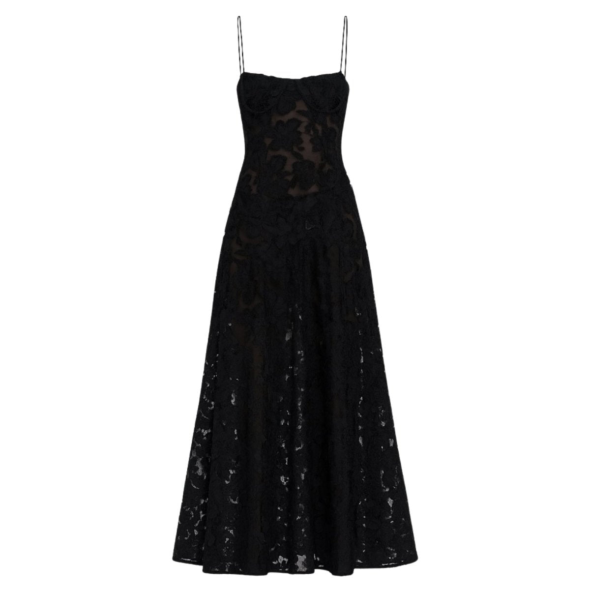 Charlotte | Women’s Floral Maxi Dress | Spaghetti Straps Panel Detail Wedding Guest Dress-Women Dress-Eltrendio