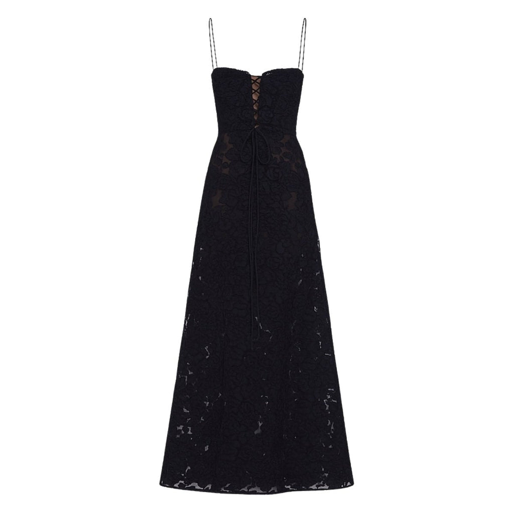 Charlotte | Women’s Floral Maxi Dress | Spaghetti Straps Panel Detail Wedding Guest Dress-Women Dress-Eltrendio