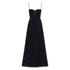 Charlotte | Women’s Floral Maxi Dress | Spaghetti Straps Panel Detail Wedding Guest Dress-Women Dress-Eltrendio
