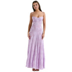 Charlotte | Women’s Floral Maxi Dress | Spaghetti Straps Panel Detail Wedding Guest Dress-Women Dress-Eltrendio