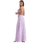 Charlotte | Women’s Floral Maxi Dress | Spaghetti Straps Panel Detail Wedding Guest Dress-Women Dress-Eltrendio