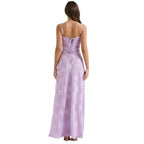 Charlotte | Women’s Floral Maxi Dress | Spaghetti Straps Panel Detail Wedding Guest Dress-Women Dress-Eltrendio