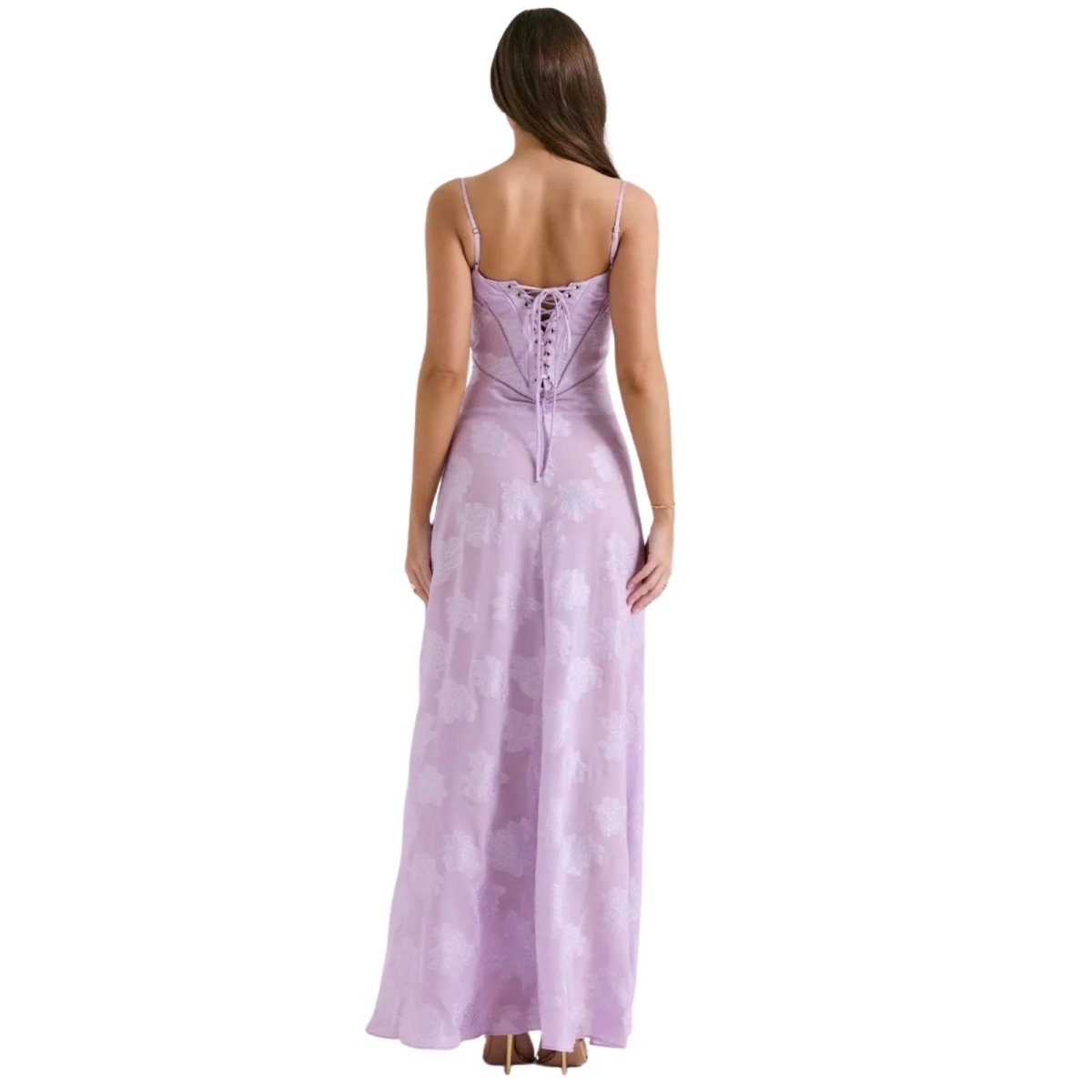 Charlotte | Women’s Floral Maxi Dress | Spaghetti Straps Panel Detail Wedding Guest Dress-Women Dress-Eltrendio