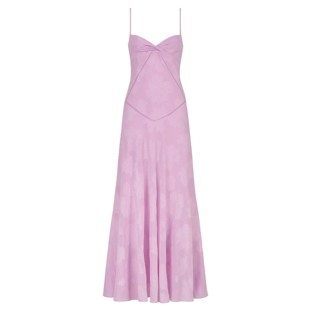 Charlotte | Women’s Floral Maxi Dress | Spaghetti Straps Panel Detail Wedding Guest Dress-Women Dress-Eltrendio