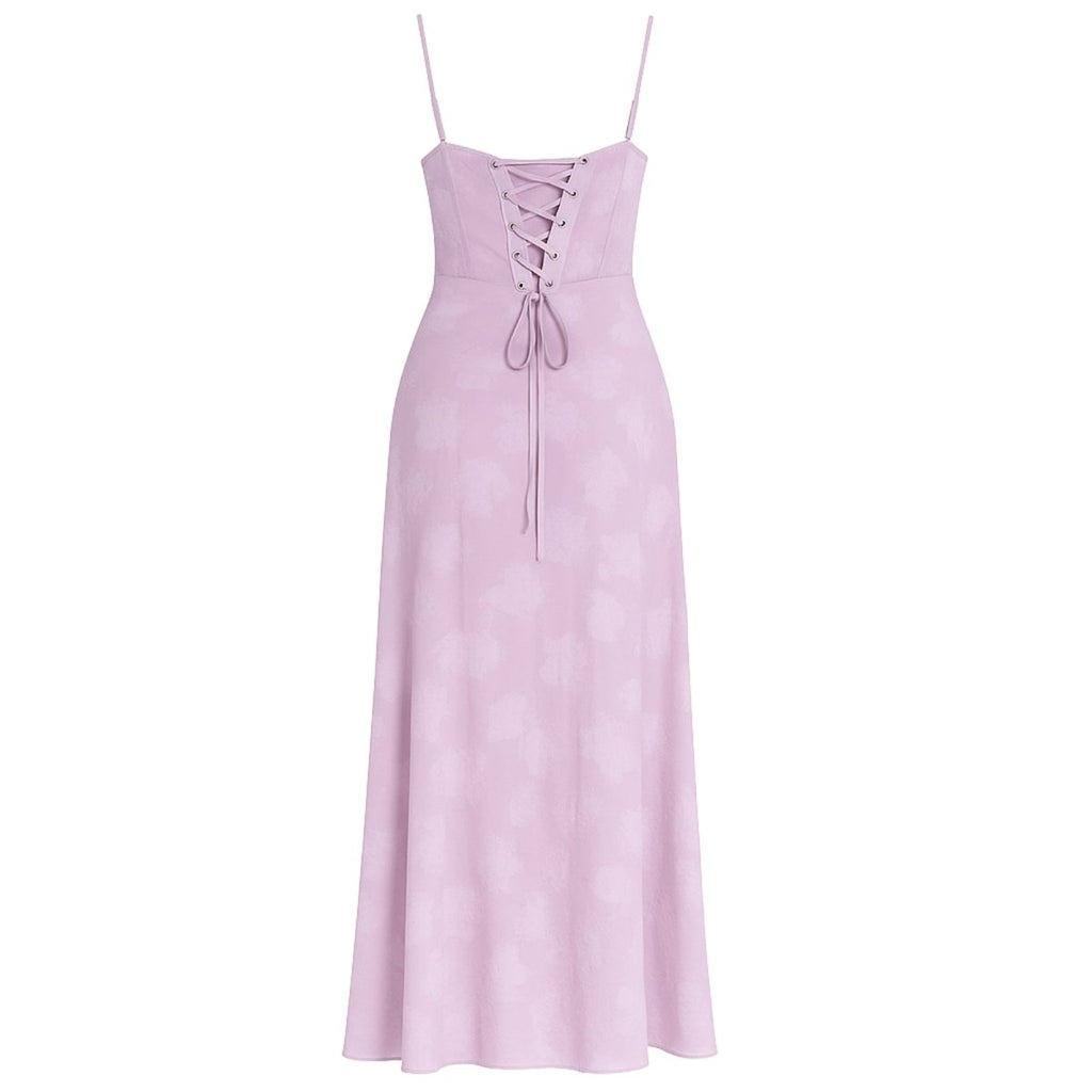 Charlotte | Women’s Floral Maxi Dress | Spaghetti Straps Panel Detail Wedding Guest Dress-Women Dress-Eltrendio