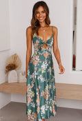 Charlotte | Women’s Floral Print Maxi Dress | Cut Out Wedding Guest Dress-Women Dress-Eltrendio