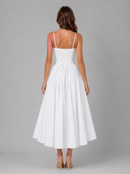 Clara | Women’s Midi Dress | Sweetheart Neck Strappy Wedding Guest-Women Dress-Eltrendio