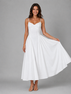 Clara | Women’s Midi Dress | Sweetheart Neck Strappy Wedding Guest-Women Dress-Eltrendio