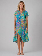 Daphne | Women’s Midi Dress | Floral Print Front Split-Women Dress-Eltrendio