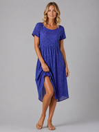 Daphne | Women’s Midi Dress | Floral Print Front Split-Women Dress-Eltrendio