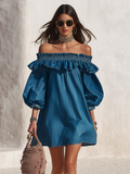 Daphne | Women’s Mini Dress | Off Shoulder Ruffle-Women Dress-Eltrendio