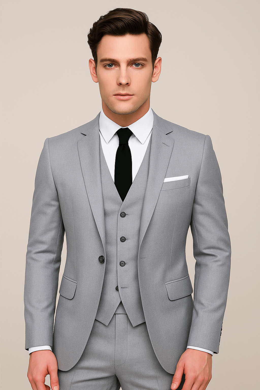 Edward | Men's Plain Three Piece Suit Set | Formal Wedding Suit-Men Outfit Set-Eltrendio