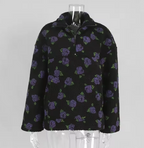 Elara | Women's Floral Print Pullover Jacket | Half Zip High Collar-Eltrendio