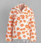 Elara | Women's Floral Print Pullover Jacket | Half Zip High Collar-Eltrendio
