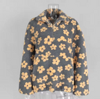 Elara | Women's Floral Print Pullover Jacket | Half Zip High Collar-Eltrendio