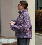 Elara | Women's Floral Print Pullover Jacket | Half Zip High Collar-Eltrendio