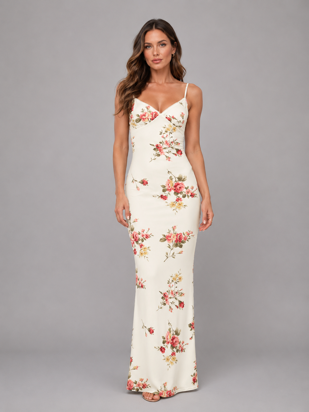 Elena | Women’s Maxi Dress | Strappy Floral Wedding Guest-Women Dress-Eltrendio