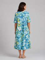 Elodie | Women’s Midi Dress | Abstract Print Pocket-Women Dress-Eltrendio