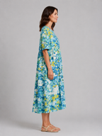 Elodie | Women’s Midi Dress | Abstract Print Pocket-Women Dress-Eltrendio