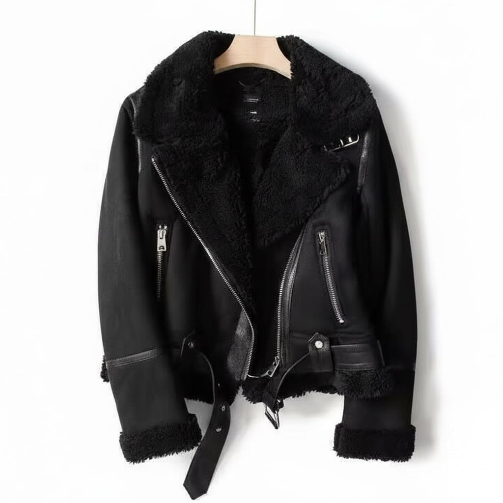 Amelia | Women's Biker Jacket | Shearling-Lined · Eltrendio