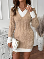 Amelia | Women's Collared Jumper Dress | Cable Knit · Eltrendio