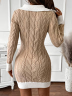 Amelia | Women's Collared Jumper Dress | Cable Knit · Eltrendio