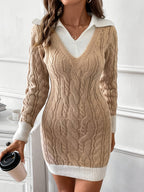 Amelia | Women's Collared Jumper Dress | Cable Knit · Eltrendio