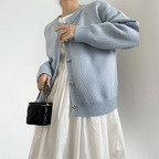 Amelia | Women's Crewneck Cardigan | Button-Front · Eltrendio