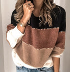 Amelia | Women's Crewneck Jumper | Colour Block · Eltrendio