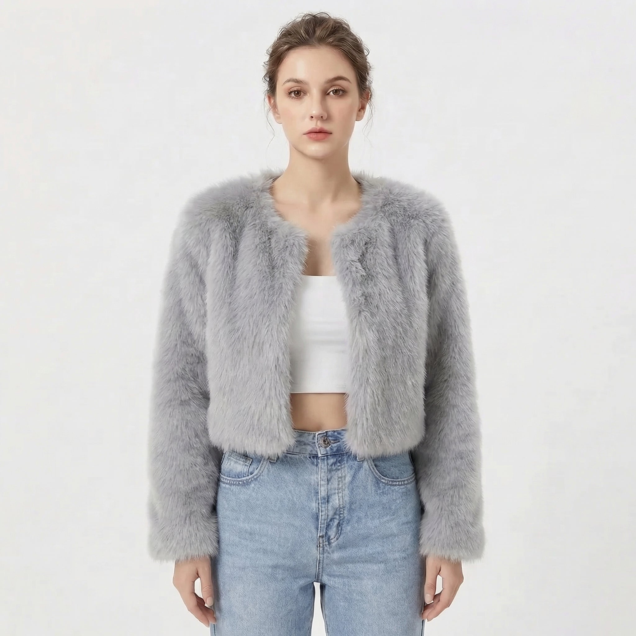 Amelia | Women's Cropped Jacket | Open Front · Eltrendio