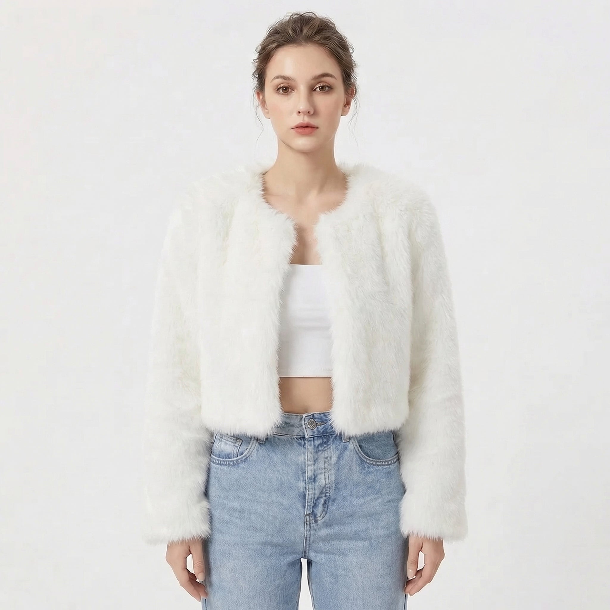 Amelia | Women's Cropped Jacket | Open Front · Eltrendio