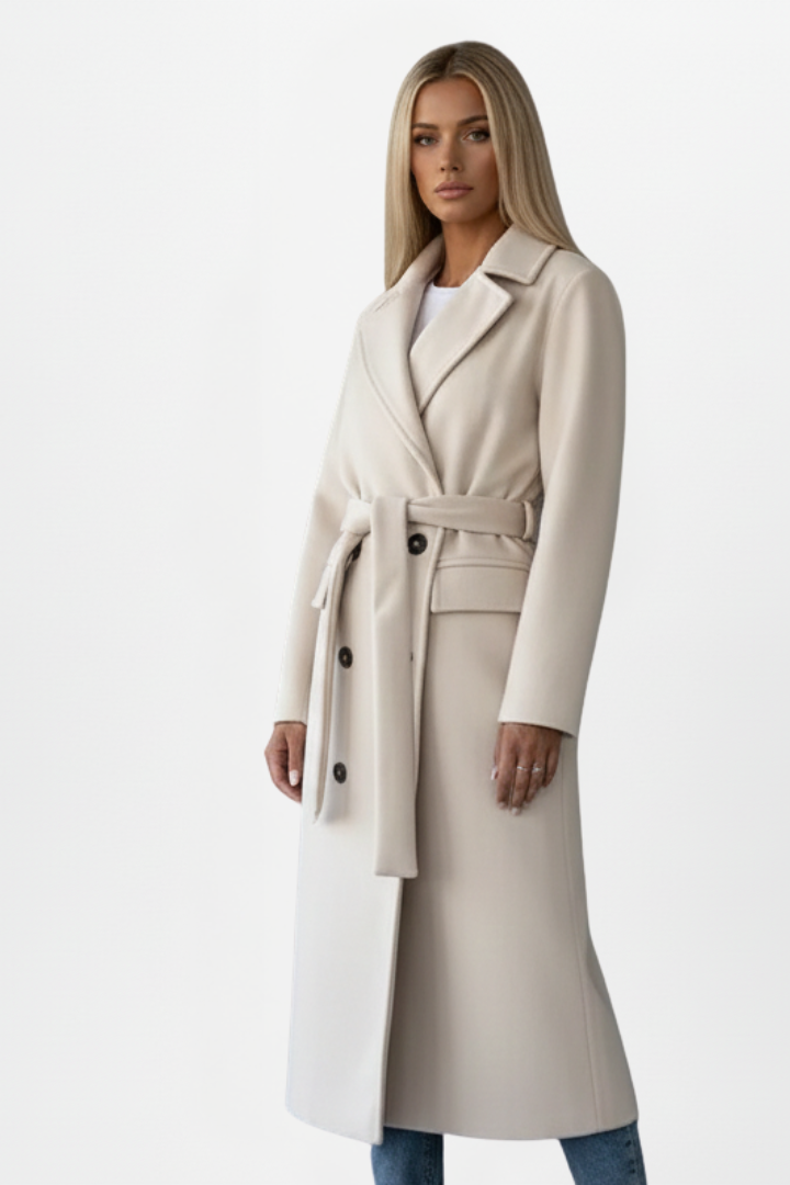 Amelia | Women's Double-Breasted Coat | Belted · Eltrendio