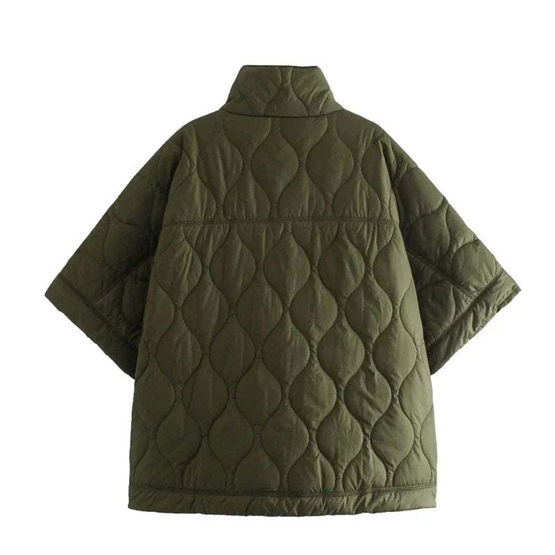 Amelia | Women's Half-Zip Cape | Quilted · Eltrendio
